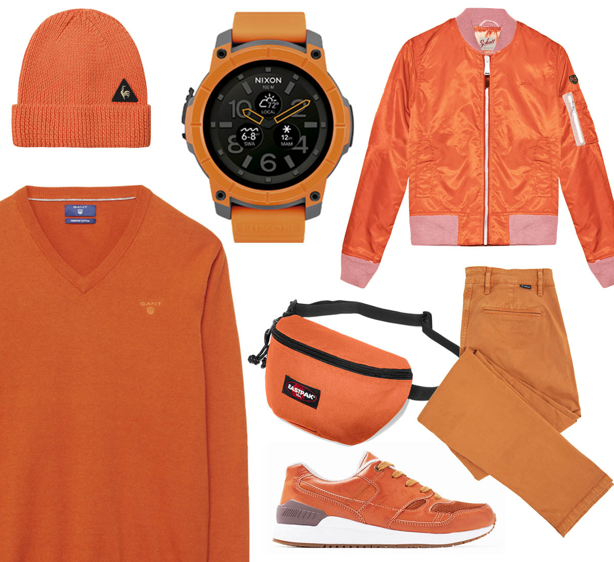 tetu-mode-orange-coq-sportif-schott-esprit-eastpak-nixon