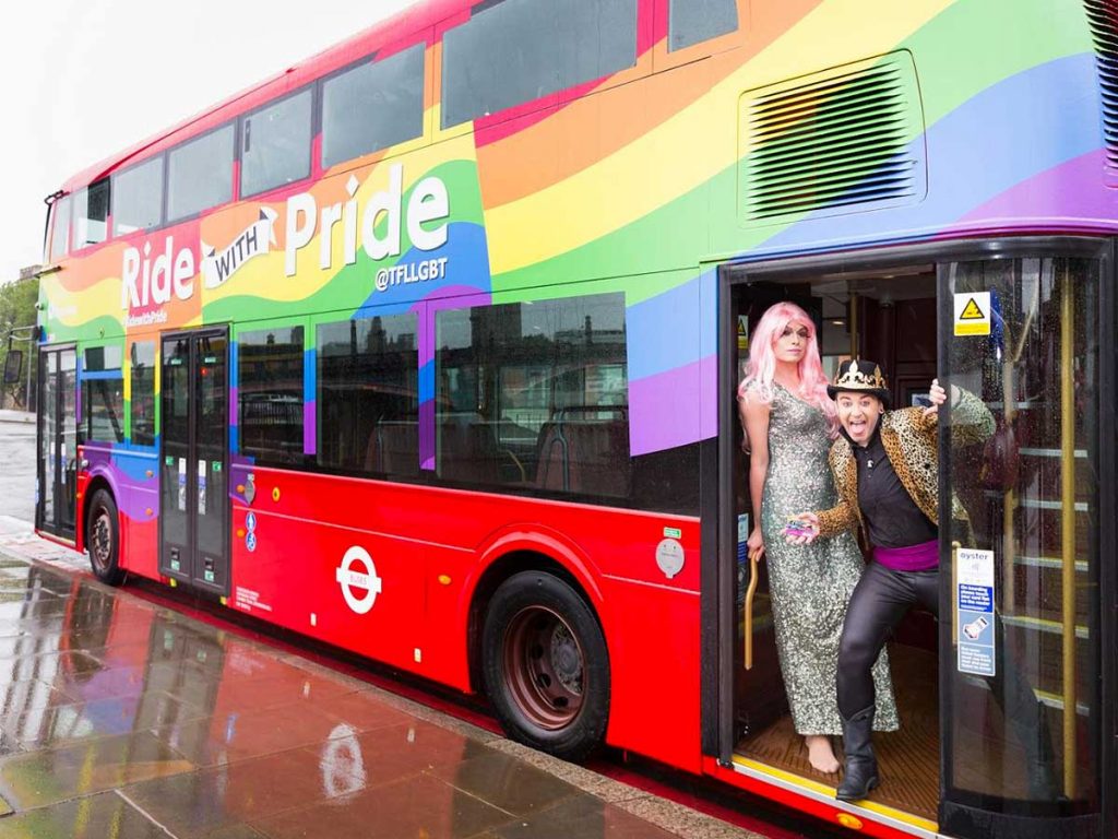 Londres bus arc-en-ciel Gay pride de Londres