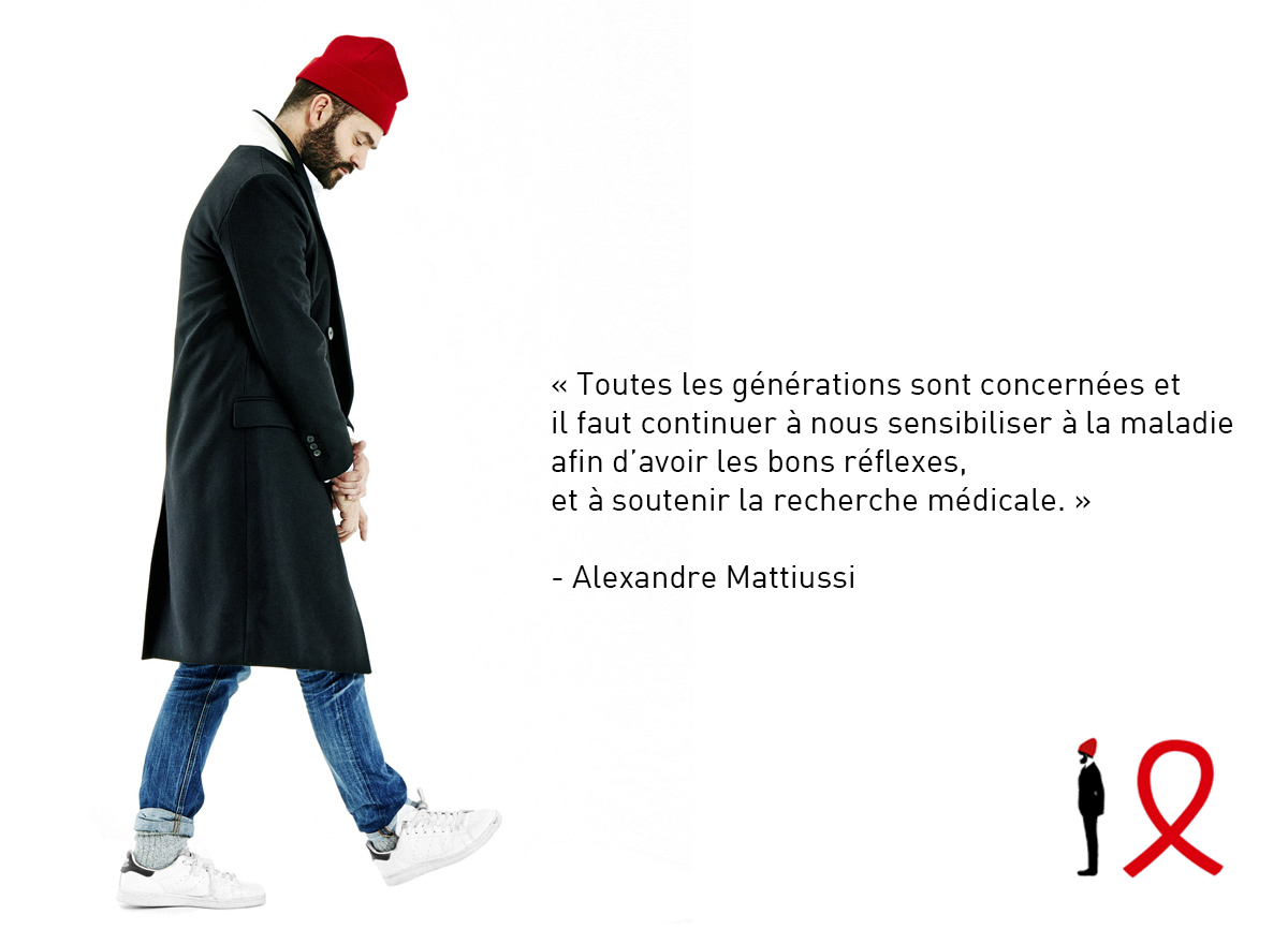 Alexandre Mattiussi Sidaction Bonnet rouge