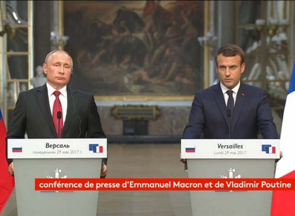 Emmanuel Macron Vladimir Poutine Tchétchénie conférence de presse