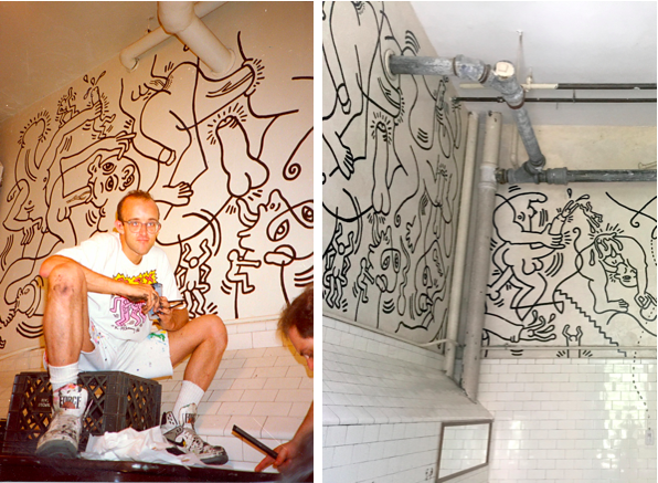 Une fresque érotique de Keith Haring retrouvée… dans des toilettes pour hommes !