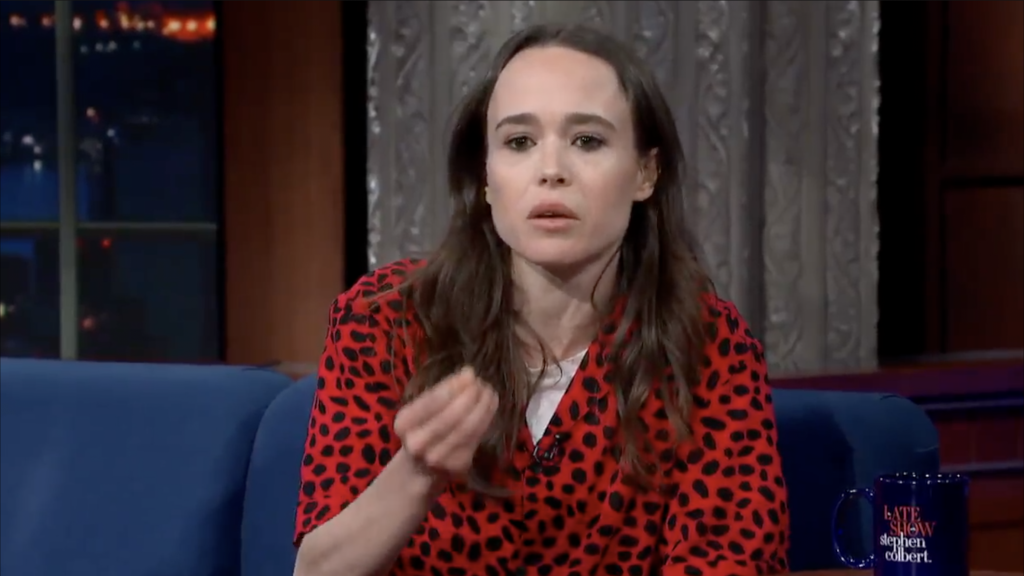 Ellen Page dans l'émission The Late Show sur CBS le 1er février 2019. (capture d'écran)