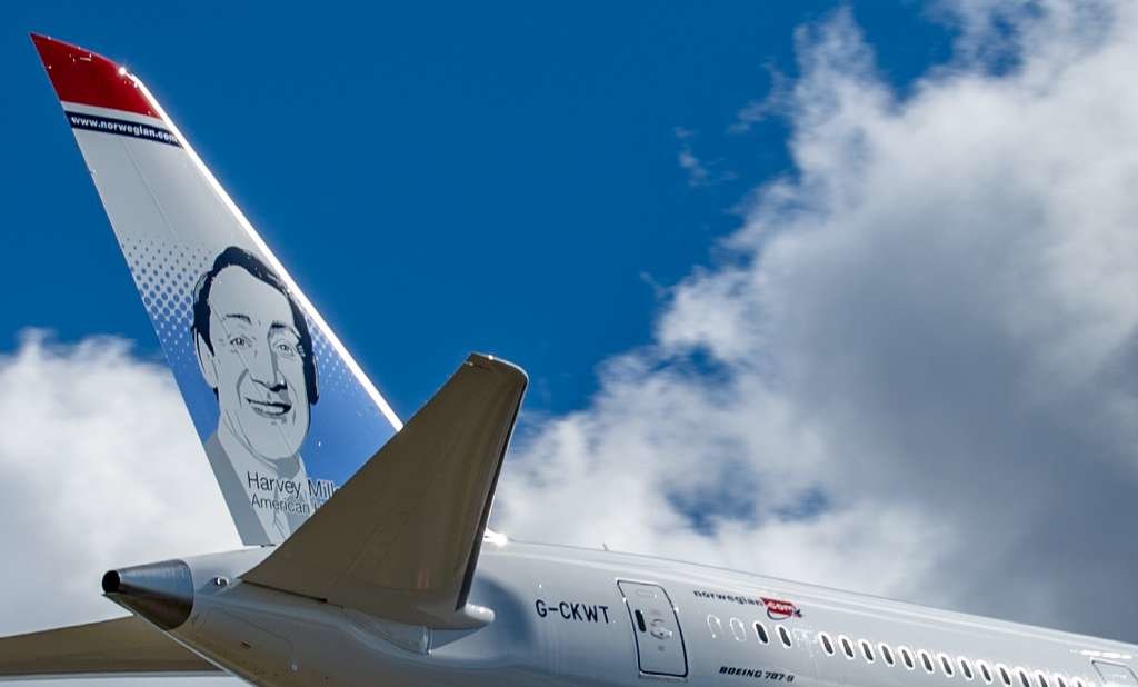 Harvey milk avion norwegian airlines