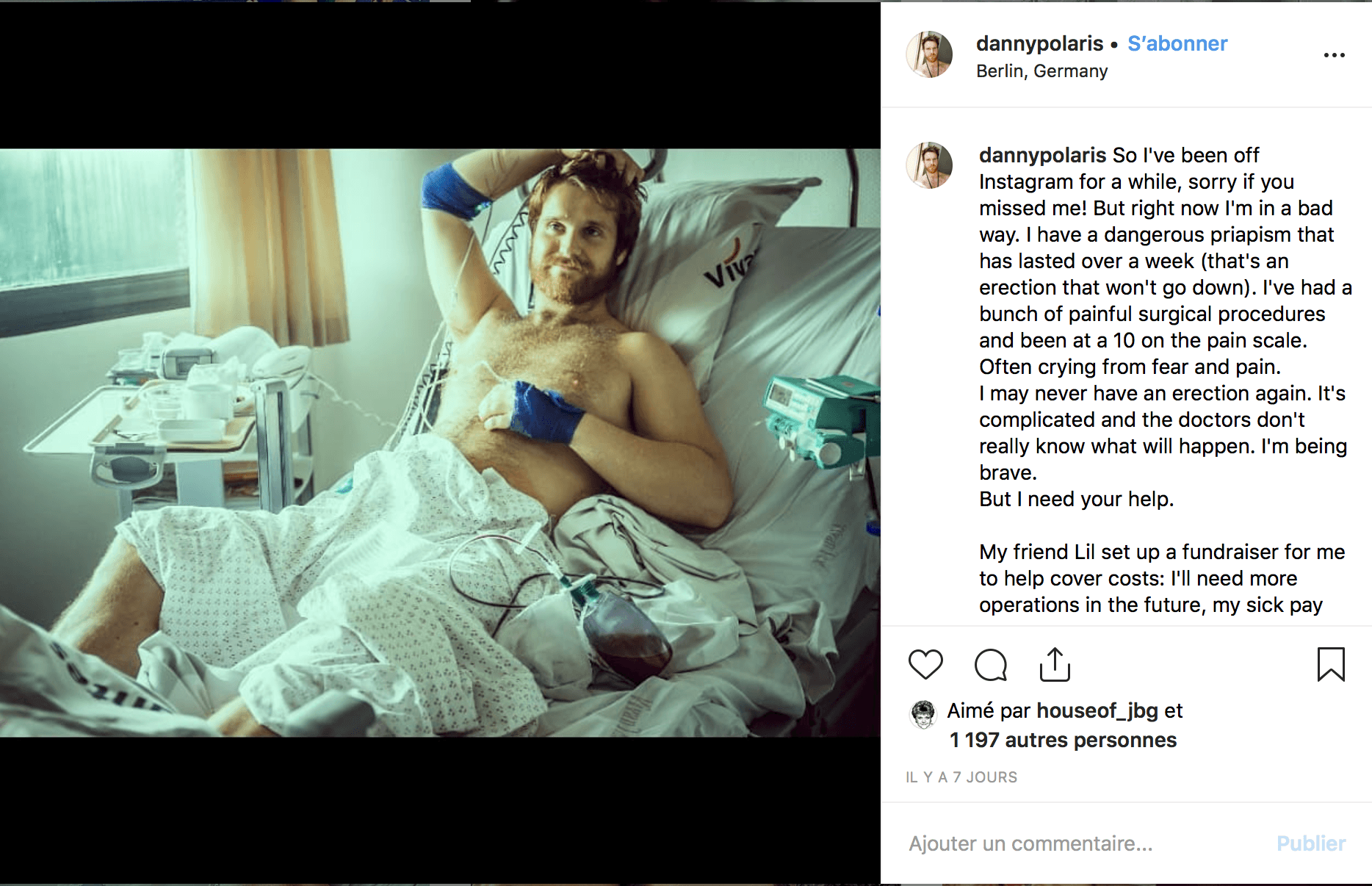Il passe dix jours à l'hôpital pour une érection permanente (et pourrait même être amputé)