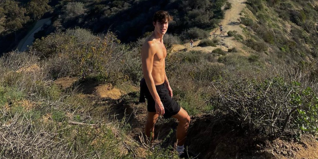 Shawn Mendes torse nu dans les collines d'Hollywood