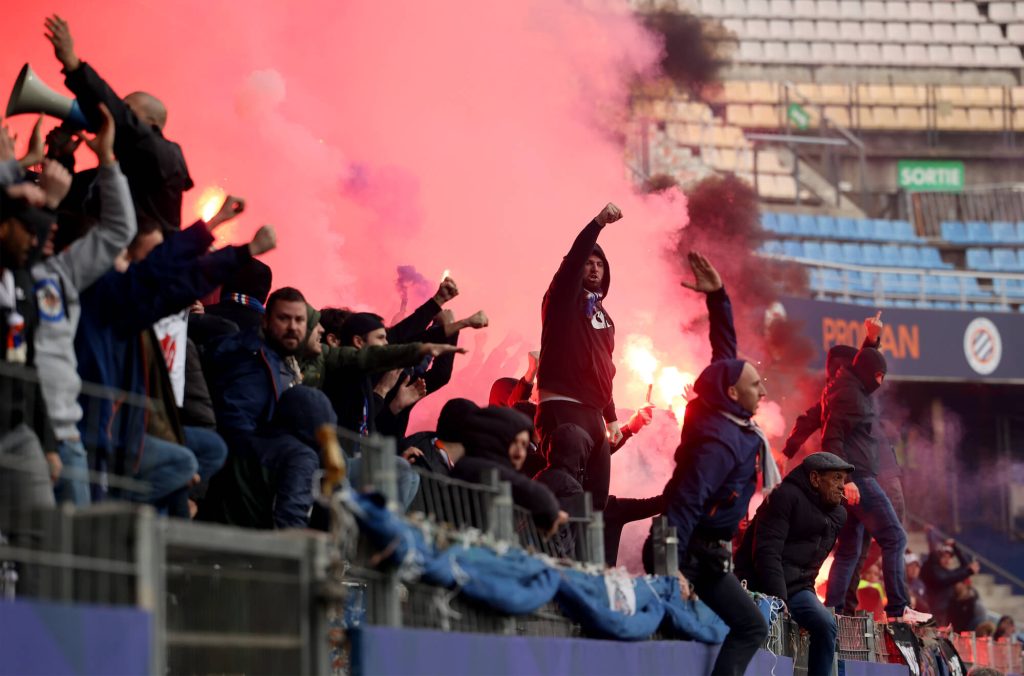 Des supporters du club de Montpellier (MHSC) lors du match face au FC Nantes