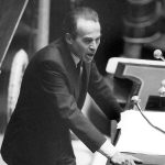 Robert Badinter défendant l'abolition de la peine de mort à l'Assemblée nationale, 1981.