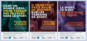 Campagne de sensibilisation aux LGBT-phobies dans le milieu sportif.